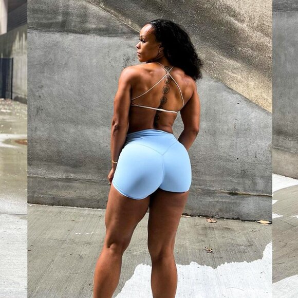 XL Unthewe‎ Women's Workout Gym Biker Shorts High Waisted Athletic Booty Yoga - Picture 8 of 9